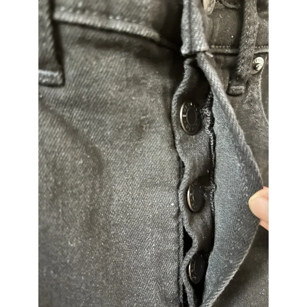 Everlane Black High Rise Slim Straight Raw Hem Jeans Size 27